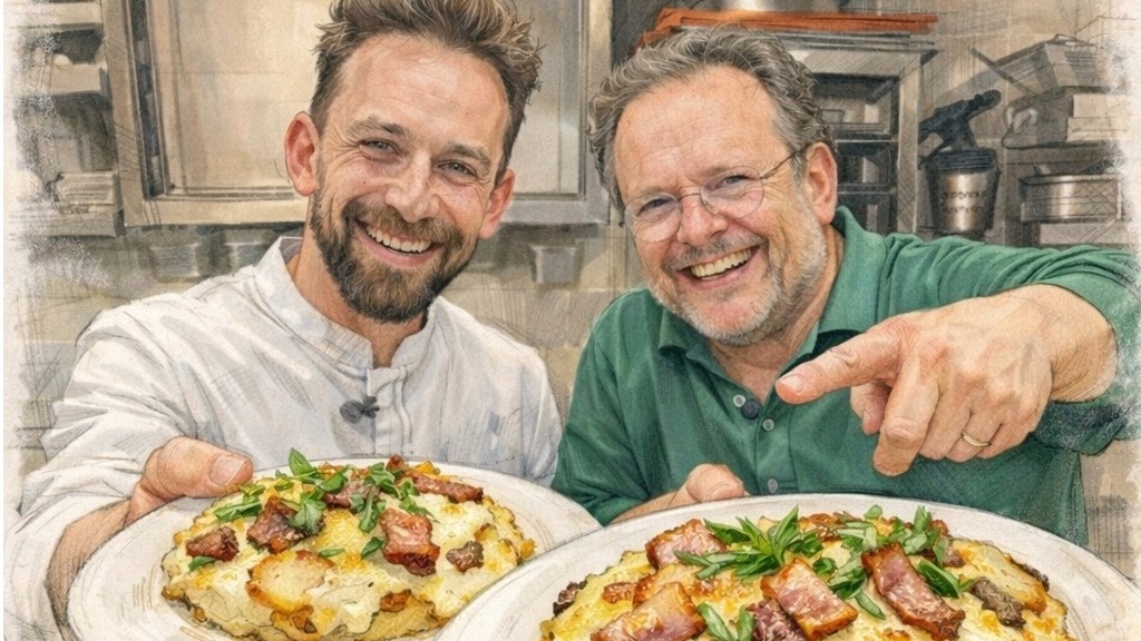 J&rsquo;ai préparé une tartiflette avec Thibaut Spiwack pour l&rsquo;émission « Qu&rsquo;est-ce que tu food » sur 20 Minutes TV
