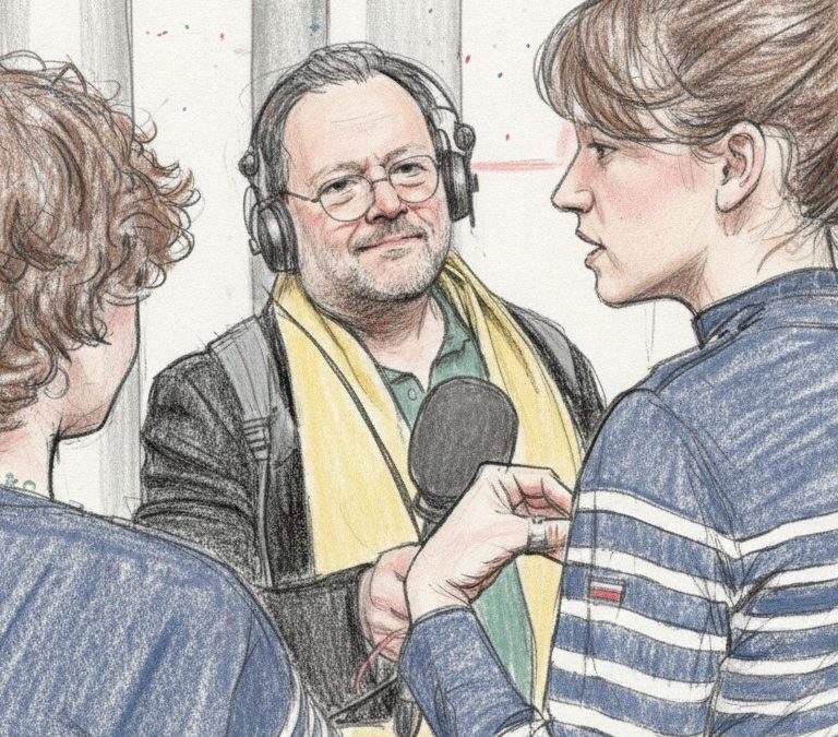 Mon tout premier reportage « tout sonore » au Cent-Quatre avec deux comédiennes du Cours Florent